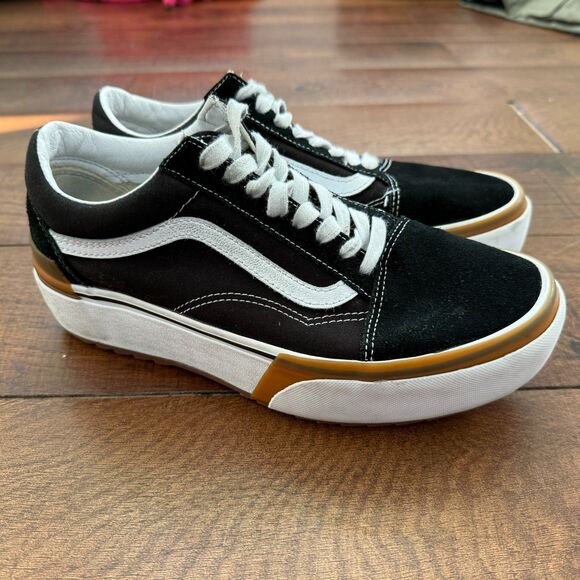 VANS OLD SKOOL STACKED LOW - BLACK / WHITE / GUM - US Men's Size 8 = Women's 9.5 - Picture 2 of 7